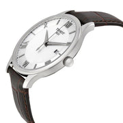  Shop Authentic Tissot T Classic Tradition Silver Dial Brown Leather Strap Watch For Men - T063.610.16.038.00 - Luxxuri