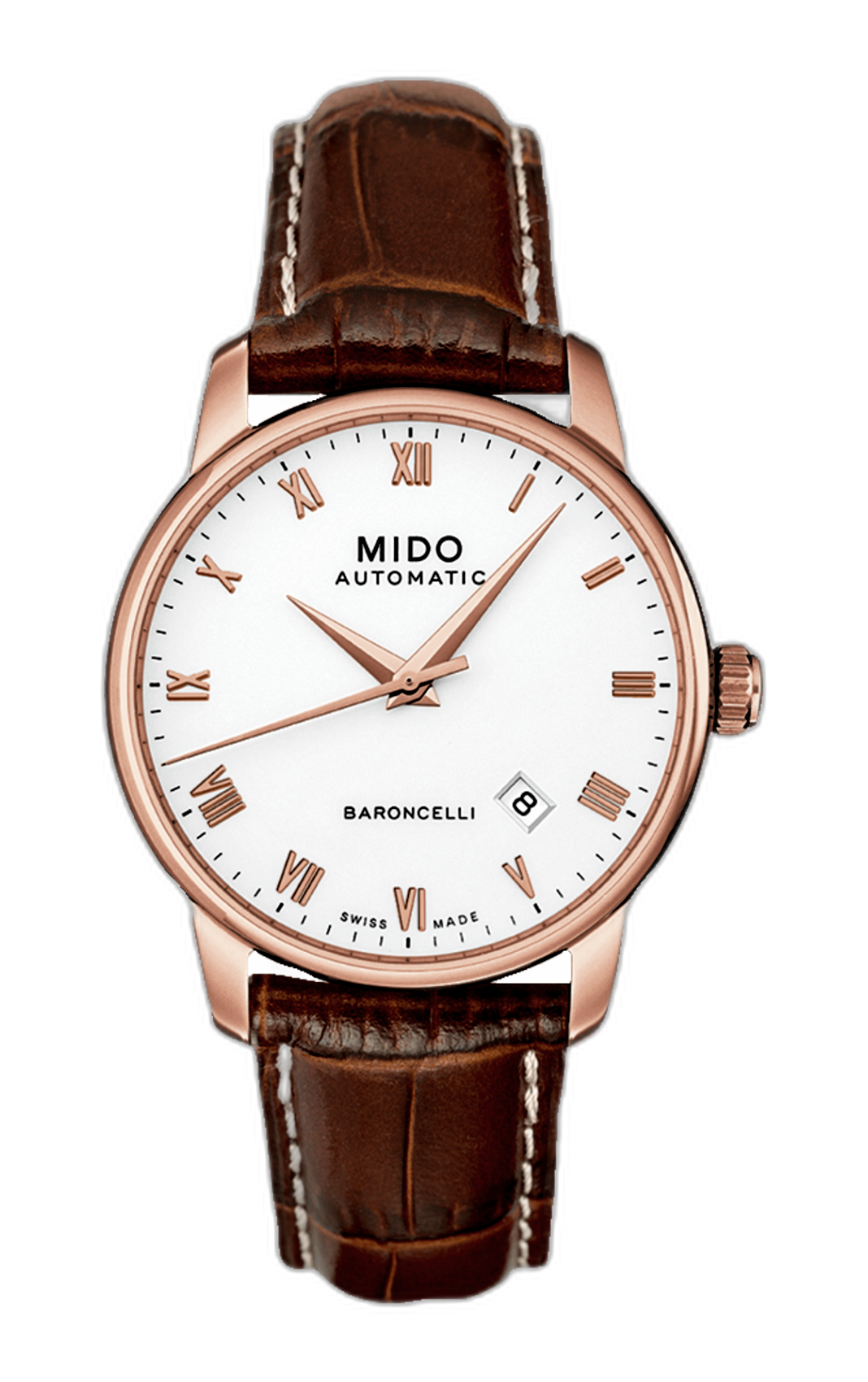  Shop Authentic Mido Baroncelli III Automatic Silver Dial Brown Leather Strap Watch For Men - M8600.2.21.8 - Luxxuri