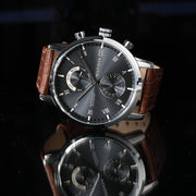  Shop Authentic Tommy Hilfiger Kane Grey Dial Brown Leather Strap Watch for Men - 1710398 - Luxxuri