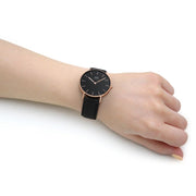  Shop Authentic Daniel Wellington Classic Sheffield Black Dial Black Leather Strap Watch For Women - DW00100139 - Luxxuri