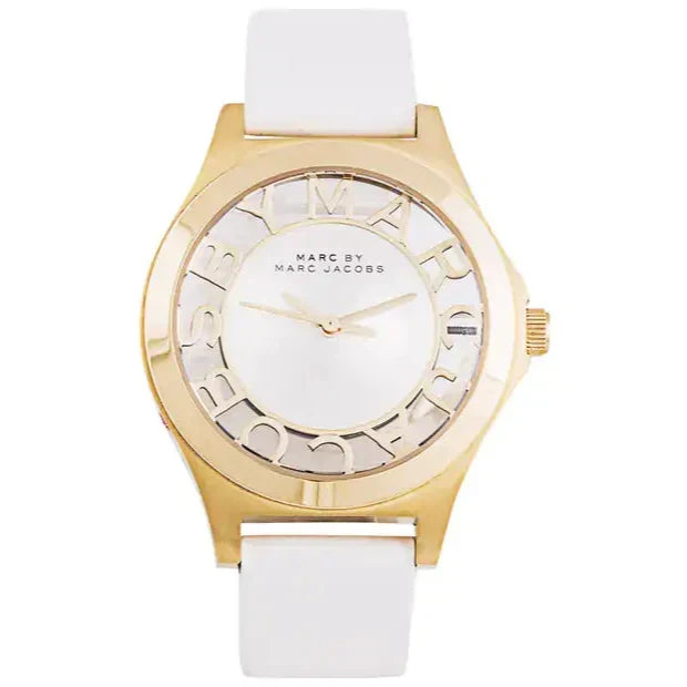  Shop Authentic Marc Jacobs Henry Skeleton White Dial White Leather Strap Watch for Women - MBM1339 - Luxxuri