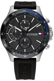  Shop Authentic Tommy Hilfiger Bank Quartz Black Dial Black Rubber Strap Watch for Men - 1791724 - Luxxuri
