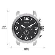  Shop Authentic Fossil Nate Chronograph Black Dial Silver Steel Strap Watch for Men - JR1353 - Luxxuri
