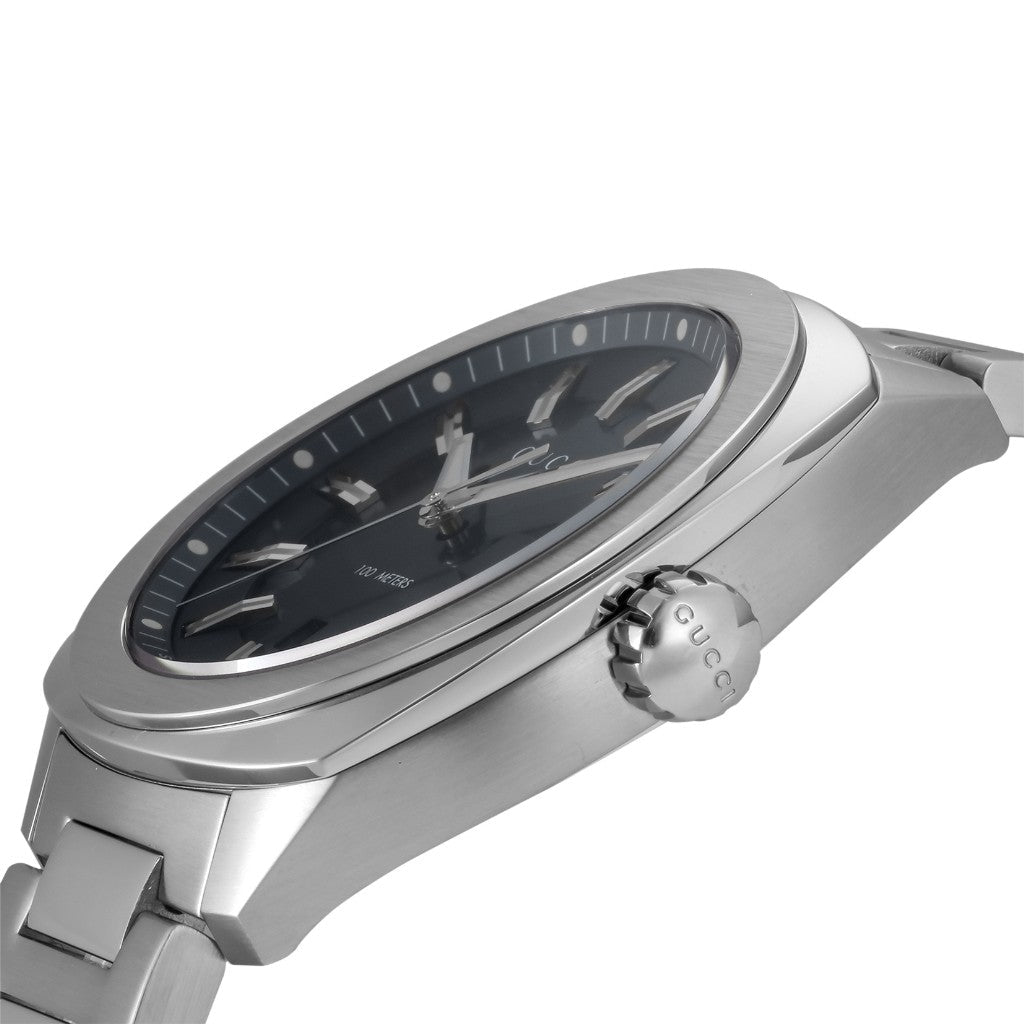  Shop Authentic Gucci GG2570 Quartz Blue Dial Silver Steel Strap Watch For Men - YA142303 - Luxxuri