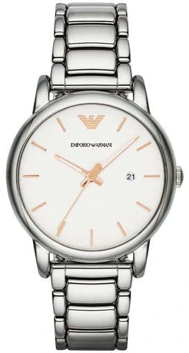  Shop Authentic Emporio Armani Quartz White Dial Silver Steel Strap Watch For Men - AR90000 - Luxxuri