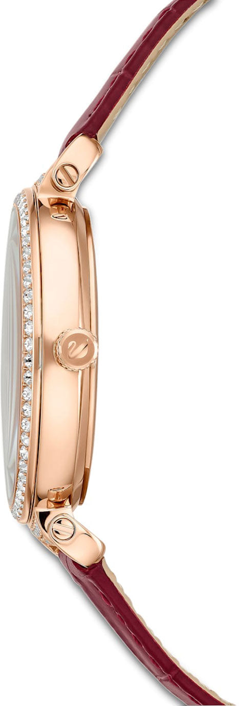  Shop Authentic Swarovski Passage Moon Phase Red Dial Red Leather Strap Watch for Women - 5613323 - Luxxuri