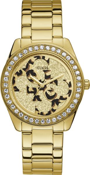  Shop Authentic Guess G Twist Diamonds Gold Dial Gold Steel Strap Watch For Women - W1201L2 - Luxxuri