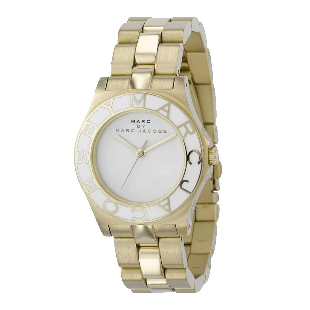  Shop Authentic Marc Jacobs Blade White Dial Gold Steel Strap Watch for Women - MBM3050 - Luxxuri