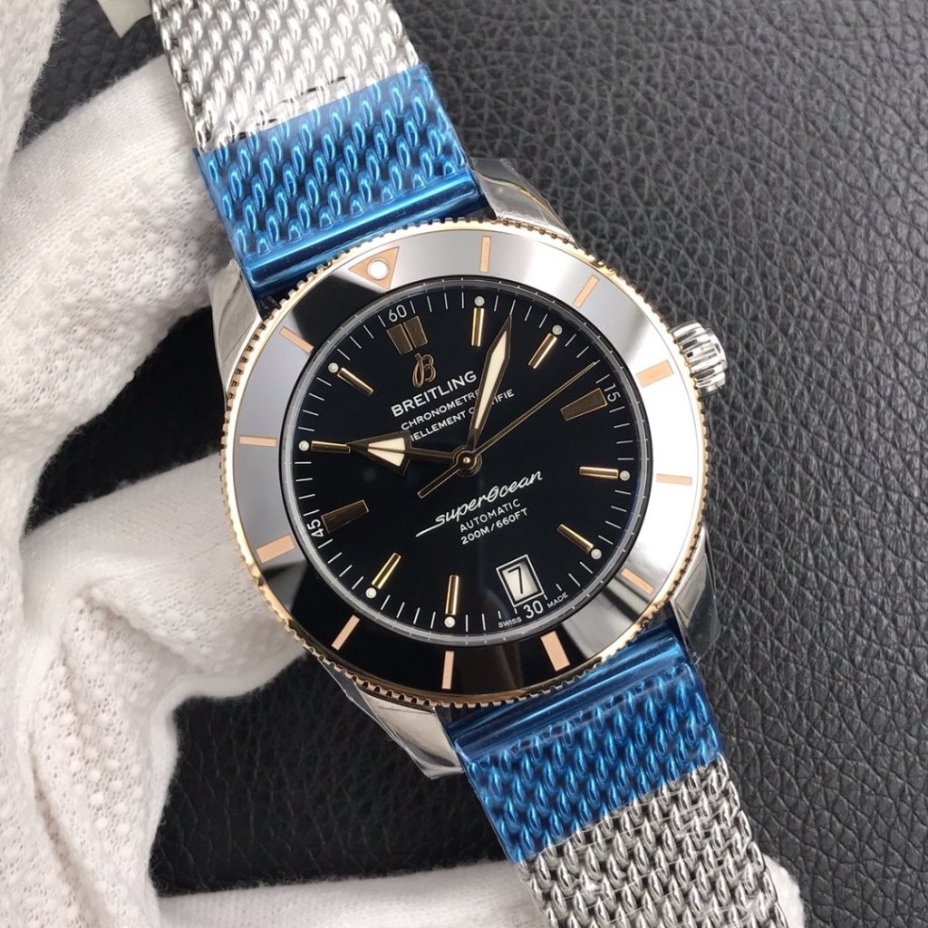  Shop Authentic Breitling Superocean Heritage B20 Automatic 44 Black Dial Silver Mesh Bracelet Watch for Men - UB2030121B1A1 - Luxxuri