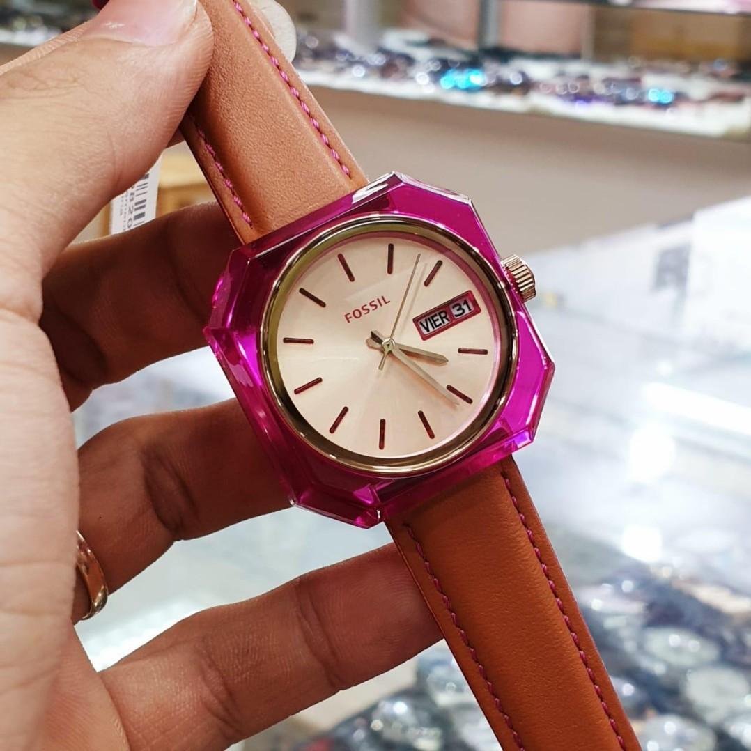  Shop Authentic Fossil Candy White Dial Brown Leather Strap Watch for Women - ES3539 - Luxxuri