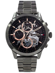 Shop Authentic Tommy Hilfiger Henry Chronograph Grey Dial Grey Steel Strap Watch For Men - 1710479 - Luxxuri