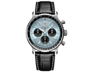  Shop Authentic Breitling Navitimer B01 Chronograph 43 Blue Dial Black Leather Strap Watch for Men - AB0138241C1P1 - Luxxuri