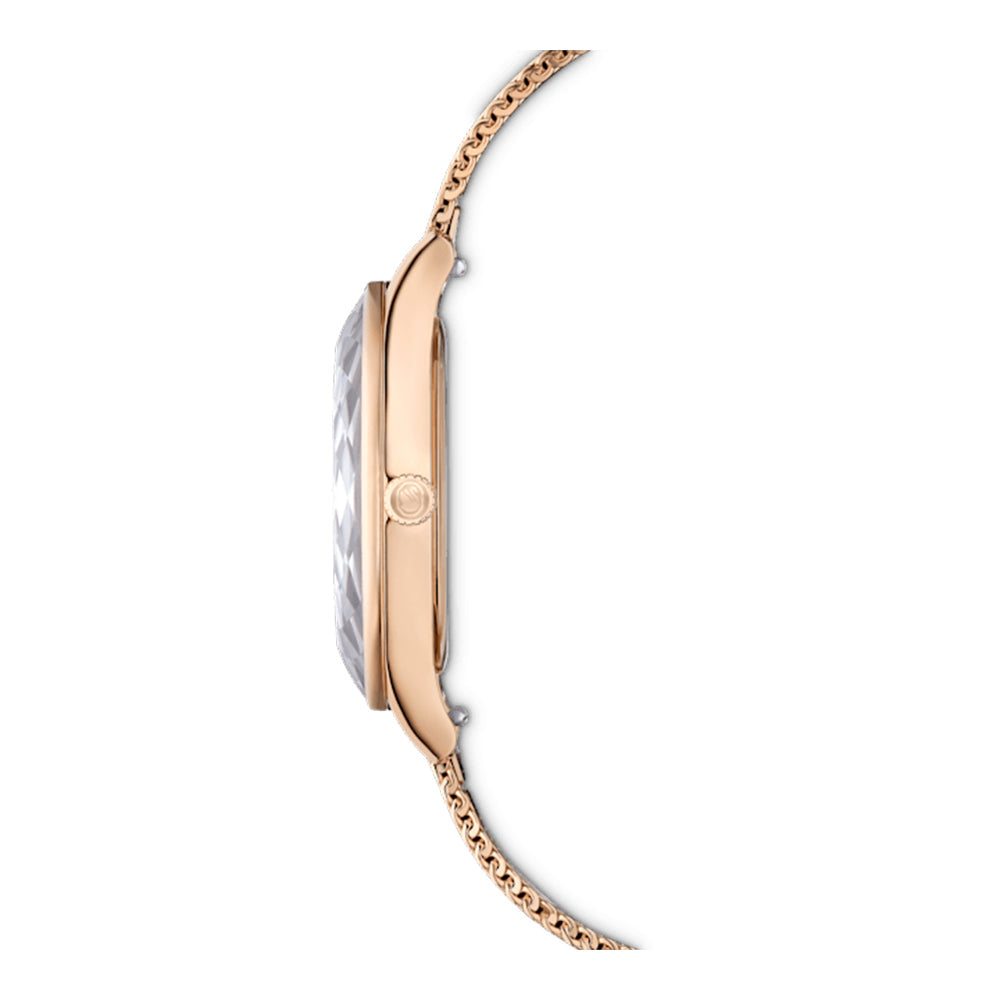  Shop Authentic Swarovski Octea Nova Silver Dial Rose Gold Mesh Strap Watch for Women - 5650011 - Luxxuri