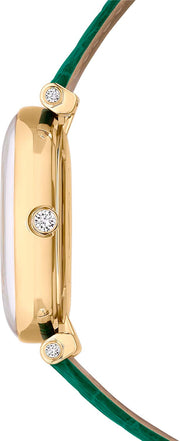  Shop Authentic Swarovski Crystalline Wonder Silver Dial Green Leather Strap Watch for Women - 5656893 - Luxxuri