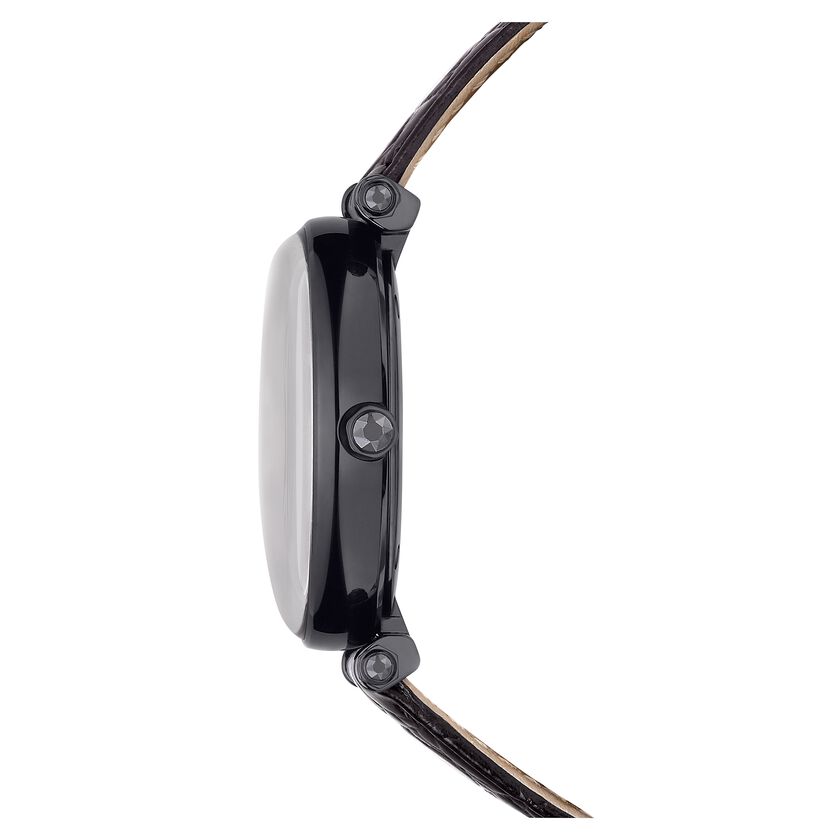  Shop Authentic Swarovski Crystalline Wonder Black Dial Black Leather Strap Watch for Women - 5664311 - Luxxuri