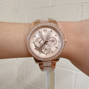  Shop Authentic Michael Kors Tibby Chronograph Crystals Rose Gold Dial Rose Gold Steel Strap Watch For Women - MK6826 - Luxxuri