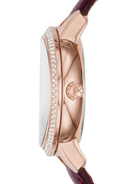  Shop Authentic Michael Kors Whitley Quartz Burgundy Dial Burgundy Leather Strap Watch For Women - MK2430 - Luxxuri