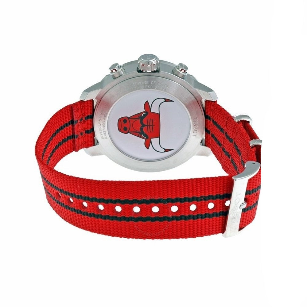  Shop Authentic Tissot Quickster Chronograph NBA Chicago Bulls White Dial Red NATO Strap Watch For Men - T095.417.17.037.04 - Luxxuri