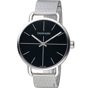  Shop Authentic Calvin Klein Even Black Dial Silver Mesh Bracelet Watch for Women - K7B21121 - Luxxuri