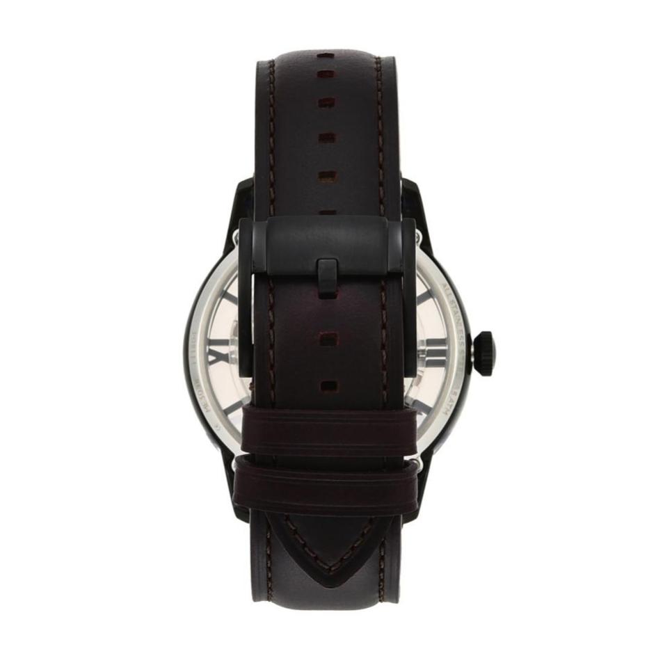  Shop Authentic Fossil Townsman Automatic Skeleton Brown Dial Brown Leather Strap Watch for Men - ME3098 - Luxxuri