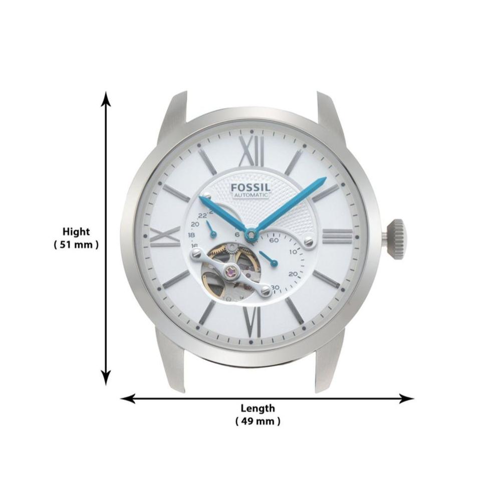  Shop Authentic Fossil Townsman Automatic Chronograph White Dial Blue Leather Strap Watch for Men - ME3167 - Luxxuri