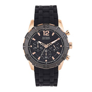  Shop Authentic Guess Caliber Chronograph Black Dial Black Rubber Strap Watch for Men  - W0864G2 - Luxxuri