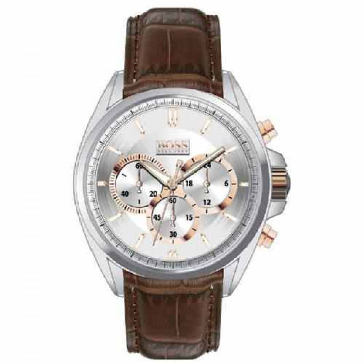  Shop Authentic Hugo Boss Driver Quartz Silver Dial Brown Leather Strap Watch For Men - HB1512881 - Luxxuri