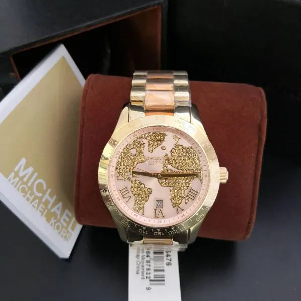  Shop Authentic Michael Kors Layton Rose Gold Dial Gold Stainless Steel Strap Watch for Women - MK6476 - Luxxuri