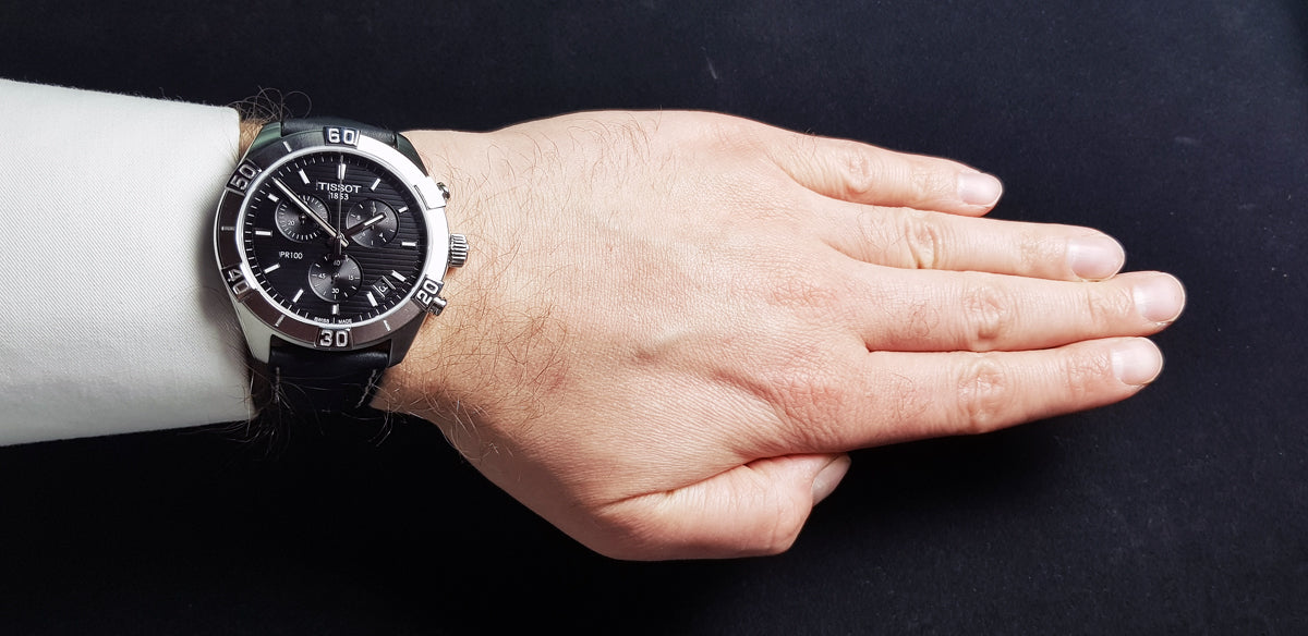  Shop Authentic Tissot PR 100 Sport Quartz Chronograph Black Dial Black Leather Strap Watch For Men - T101.617.16.051.00 - Luxxuri