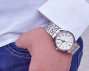  Shop Authentic Tissot T Classic Dream White Dial Silver Steel Strap Watch for Men - T033.410.11.013.01 - Luxxuri