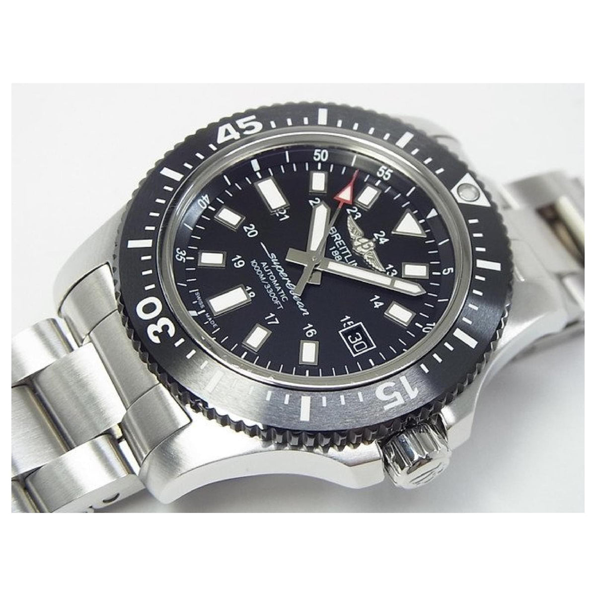  Shop Authentic Breitling Superocean II Special 44mm Black Dial Silver Steel Strap Watch for Men - Y1739310/BF45/162A - Luxxuri