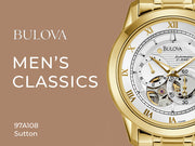  Shop Authentic Bulova BVA Skeleton Silver Dial Gold Steel Strap Watch for Men - 97A108 - Luxxuri