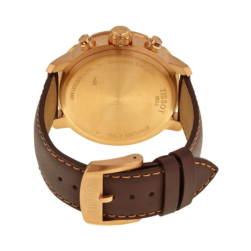  Shop Authentic Tissot Quickster Chronograph White Dial Brown Leather Strap Watch For Men - T095.417.36.037.02 - Luxxuri