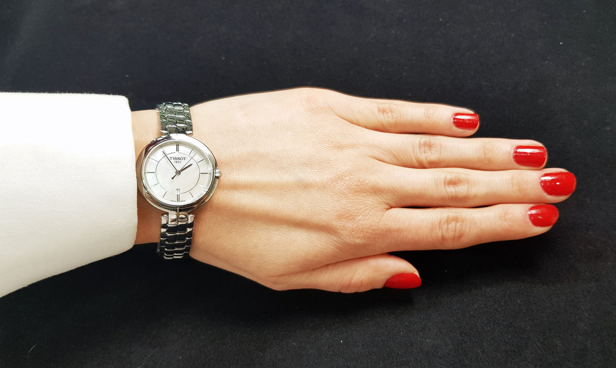  Shop Authentic Tissot T Lady Flamingo Diamonds White Dial Silver Steel Strap Watch For Women - T094.210.11.116.01 - Luxxuri
