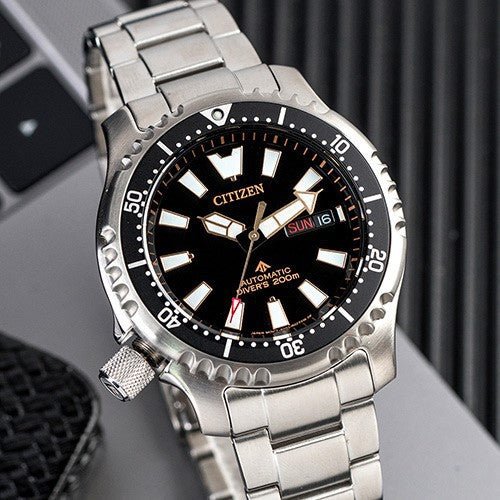  Shop Authentic Citizen Promaster 200M Diver Fugu Asian Limited Edition Black Dial Silver Steel Strap Watch For Men - NY0090-86E - Luxxuri