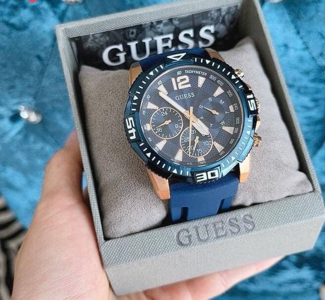  Shop Authentic Guess Commander Blue Dial Blue Rubber Strap Watch for Men - GW0211G4 - Luxxuri