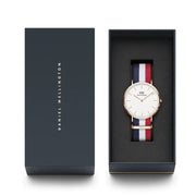  Shop Authentic Daniel Wellington Classic Cambridge White Dial Two Tone NATO Strap Watch For Men - DW00100003 - Luxxuri