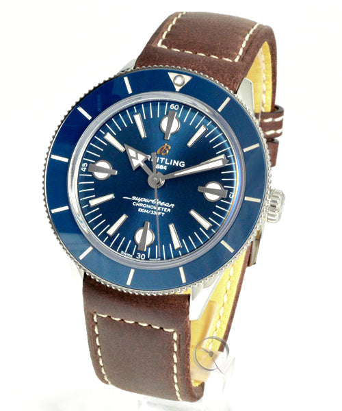  Shop Authentic Breitling Superocean Heritage '57 Blue Dial Brown Leather Strap Watch for Men - A10370161C1X1 - Luxxuri