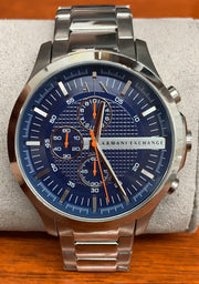  Shop Authentic Armani Exchange Hampton Chronograph Blue Dial Silver Steel Strap Watch For Men - AX2155 - Luxxuri