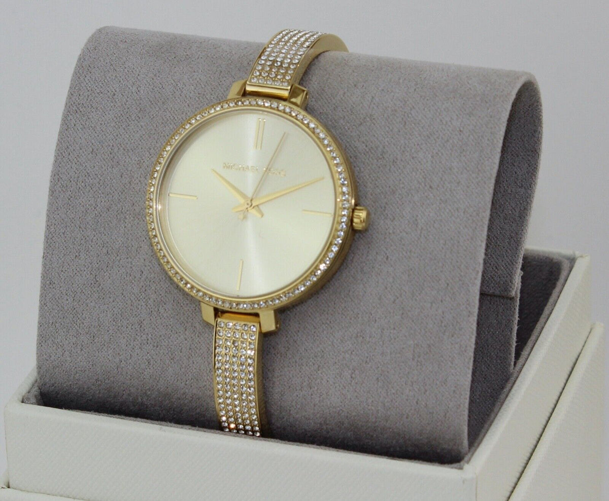  Shop Authentic Michael Kors Jaryn Quartz Gold Dial Gold Steel Strap Watch For Women - MK3784 - Luxxuri