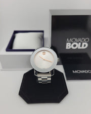  Shop Authentic Movado Bold Silver Dial Silver Steel Strap Watch For Women - 3600084 - Luxxuri