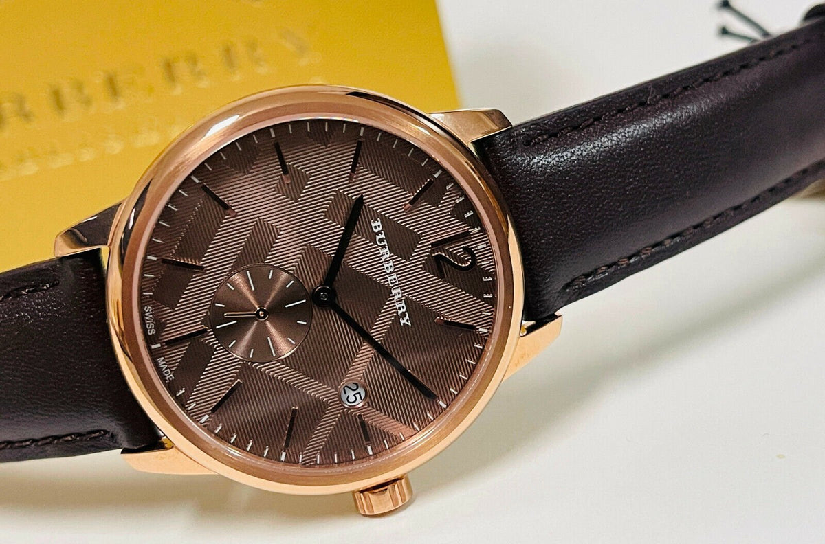  Shop Authentic Burberry The Classic Brown Dial Brown Leather Strap Watch for Men - BU10012 - Luxxuri