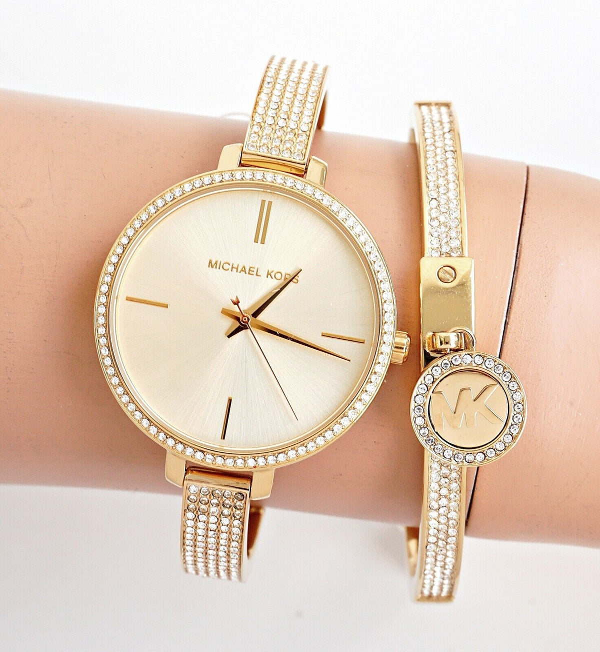  Shop Authentic Michael Kors Jaryn Quartz Gold Dial Gold Steel Strap Watch For Women - MK3784 - Luxxuri