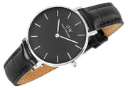  Shop Authentic Daniel Wellington Classic Petite Reading Black Dial Black Leather Strap Watch For Women - DW00100179 - Luxxuri