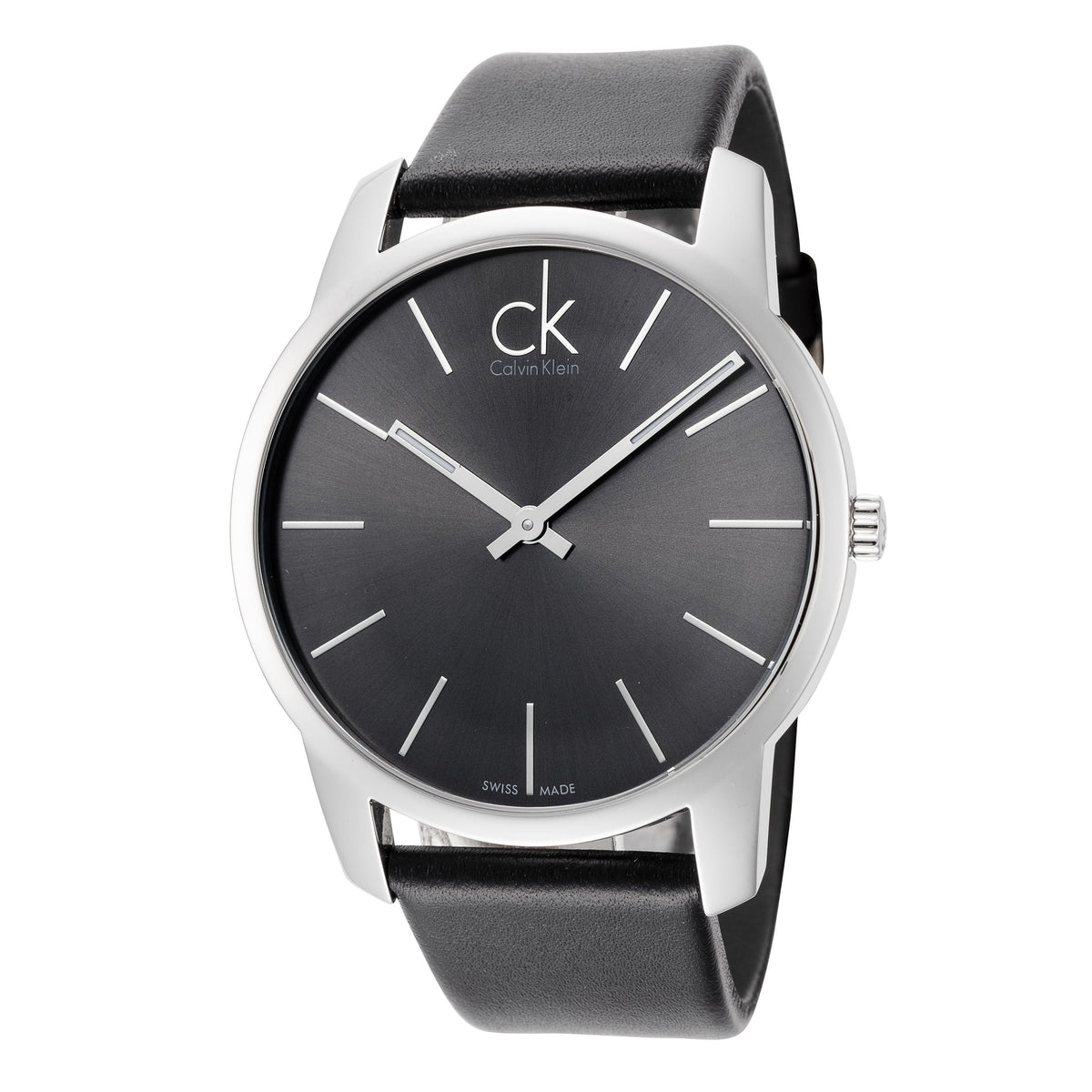  Shop Authentic Calvin Klein City Black Dial Black Leather Strap Watch for Men - K2G21107 - Luxxuri