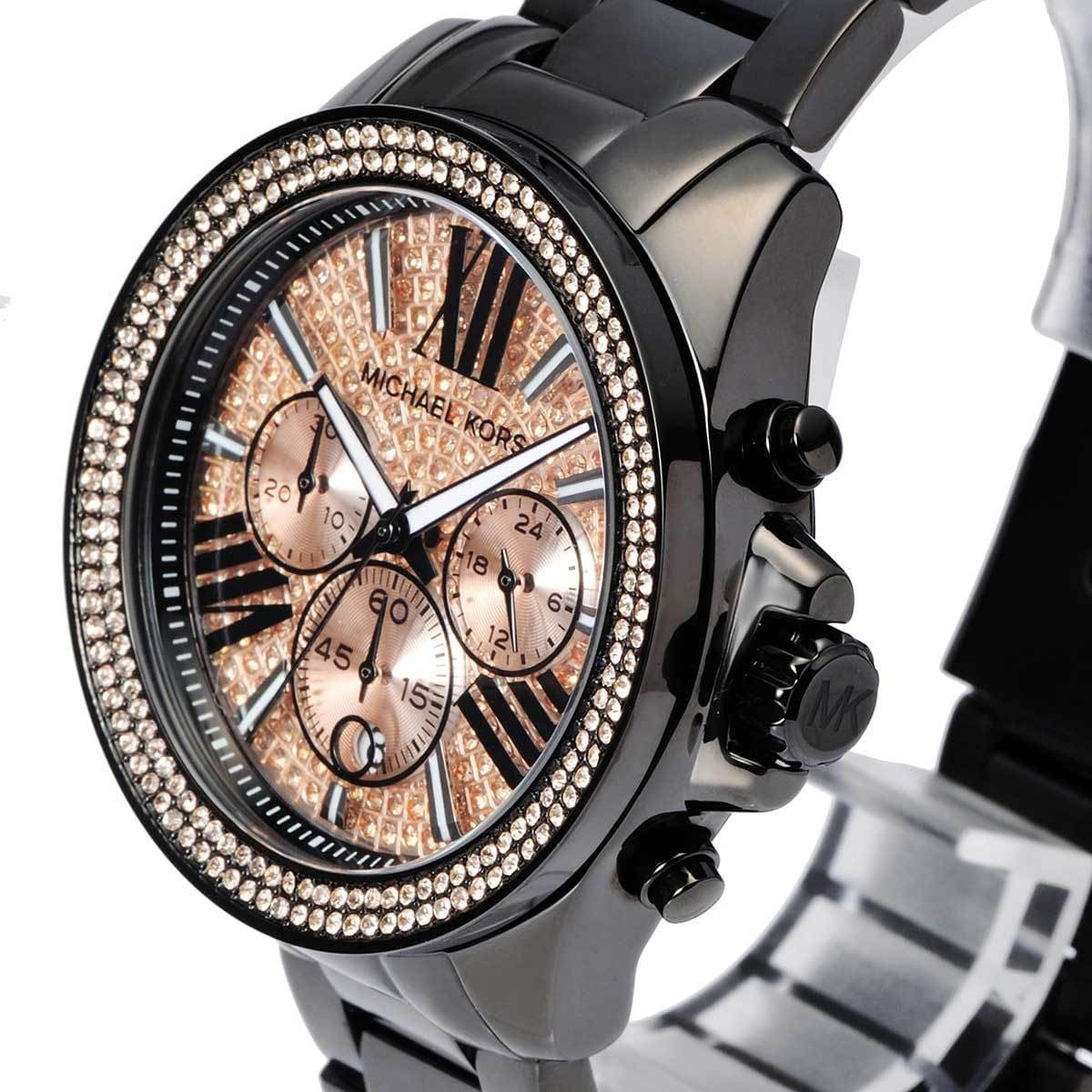  Shop Authentic Michael Kors Wren Chronograph Gold Diamonds Dial Black Steel Strap Watch for Women - MK5879 - Luxxuri