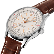  Shop Authentic Breitling Navitimer Automatic 41 White Dial Brown Leather Strap Watch for Men - A17326211G1P2 - Luxxuri