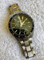  Shop Authentic Seiko Presage Sharp Edged Series GMT Green Dial Silver Steel Strap Watch For Men - SPB219J1 - Luxxuri