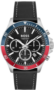  Shop Authentic Hugo Boss Troper Chronograph Black Dial Black Leather Strap Watch For Men - 1514099 - Luxxuri