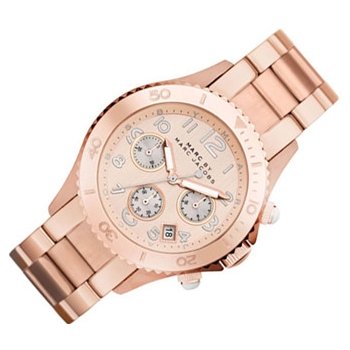  Shop Authentic Marc Jacobs Rock Chronograph Rose Gold Dial Rose Gold Steel Strap Watch for Women - MBM3156 - Luxxuri